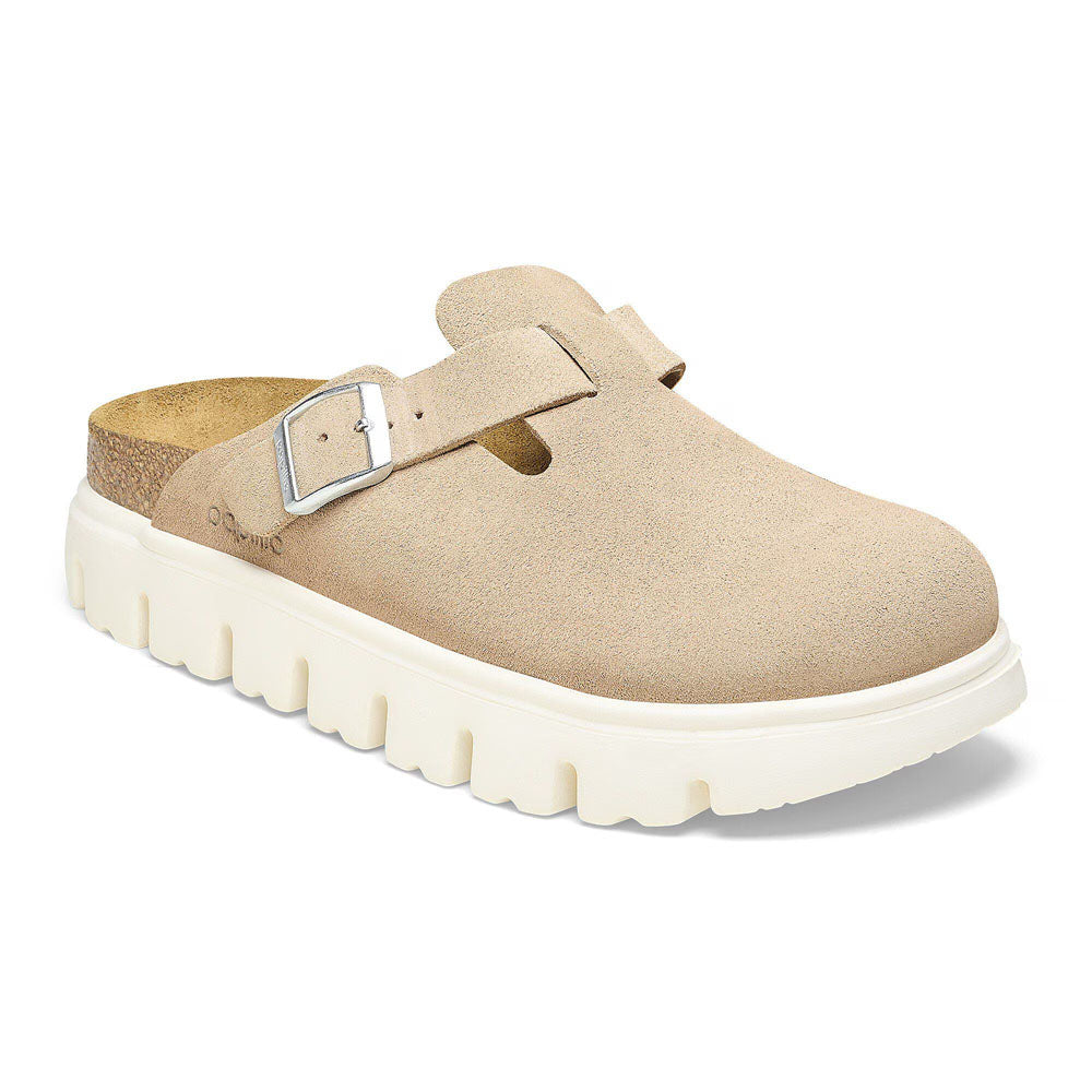 Birkenstock Boston Chunky Suede Leather - Narrow Warm Sand