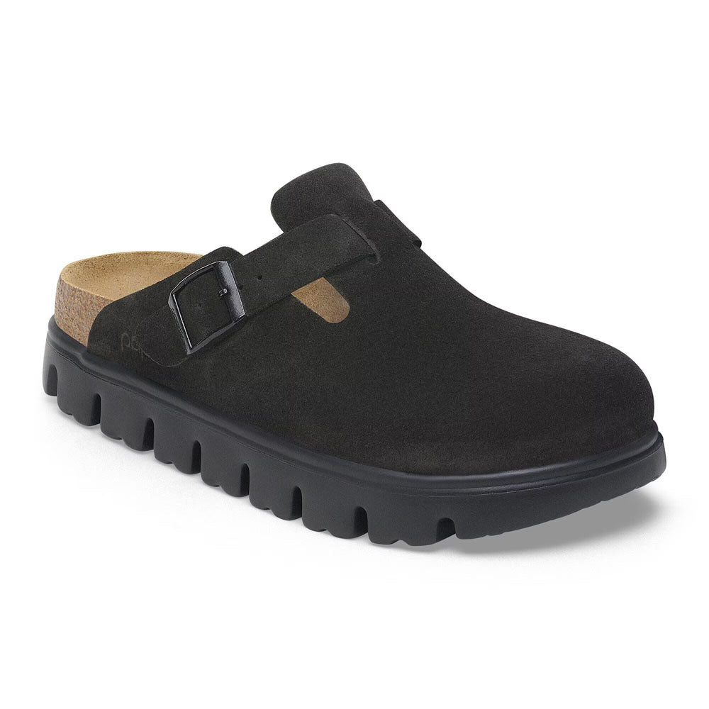 Birkenstock Boston Chunky Suede Leather - Narrow Black/Black