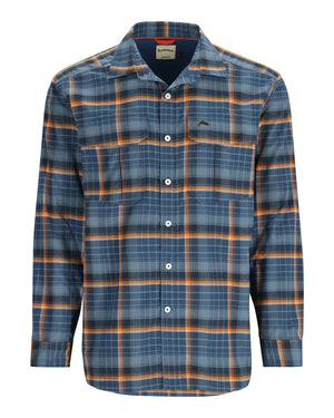 Simms Fishing Men's ColdWeather Long Sleeve Shirt Neptune/Sun Glow Ombre Plaid