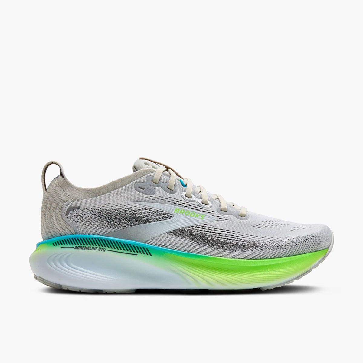 Brooks Mens Adrenaline GTS 25 Oyster/Green Gecko/Blue