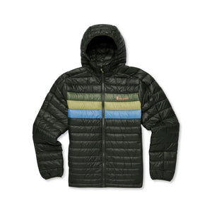 Cotopaxi Mens Fuego Hooded Down Jacket WOODS Woods Stripes