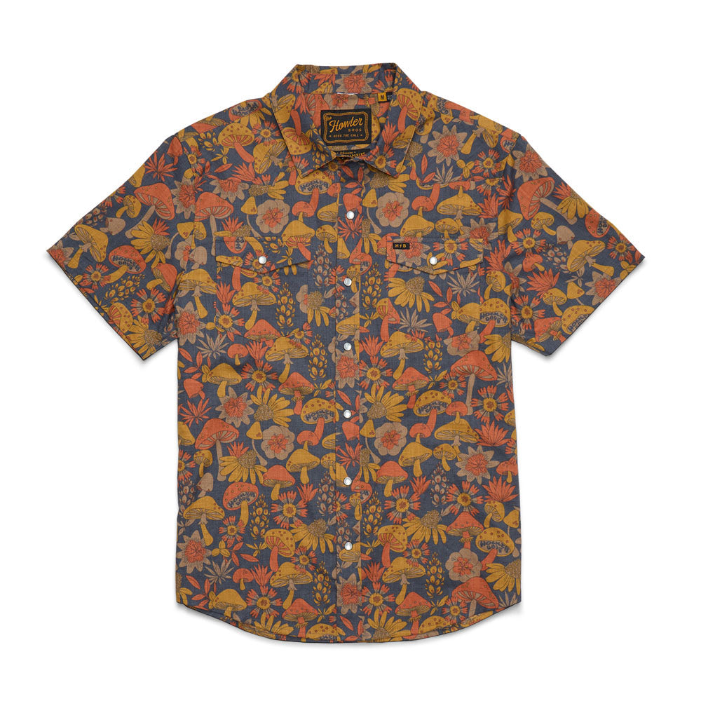 Howler Brothers Mens H Bar B Snapshirt Fungi Forage: Nightfall