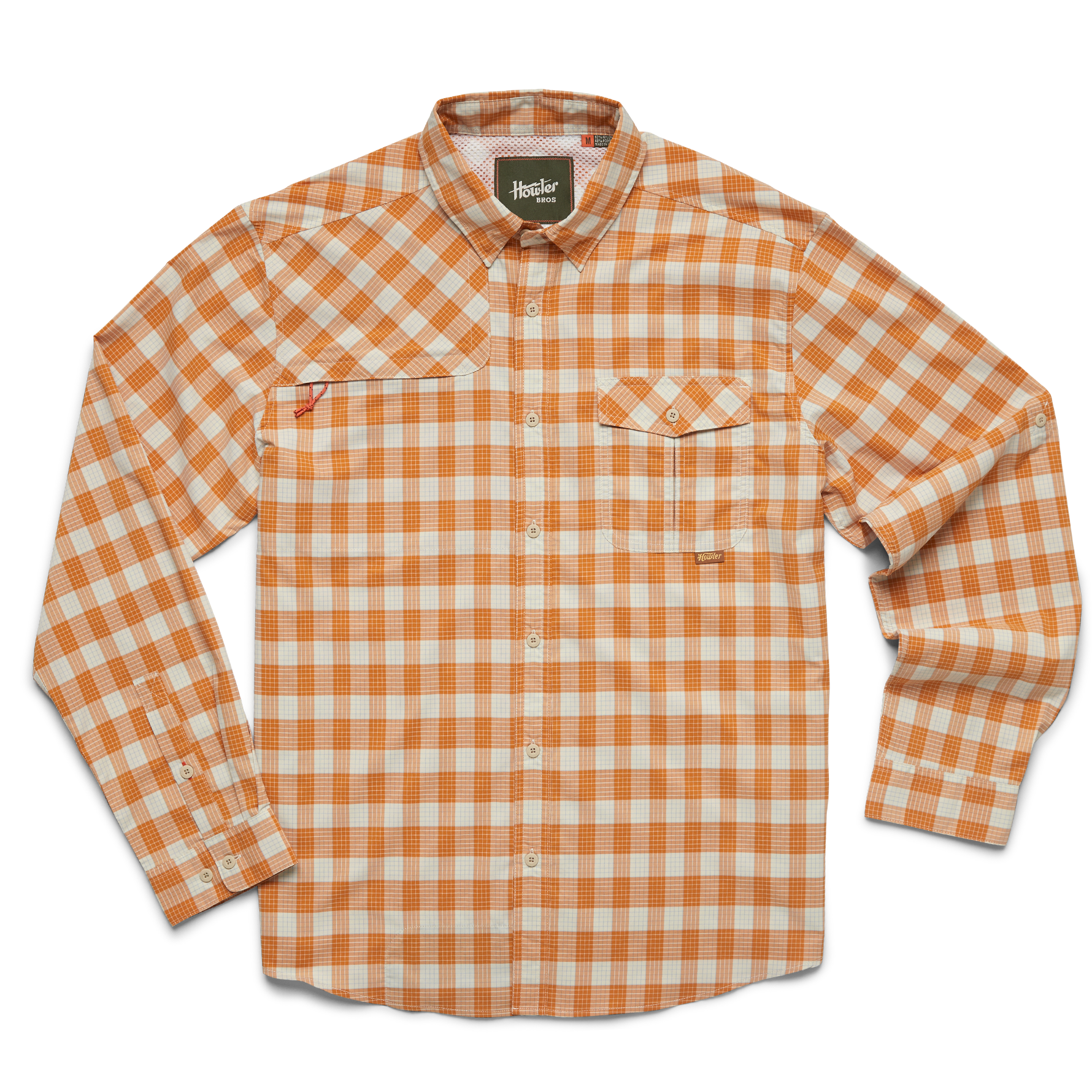 Howler Brothers Mens Matagorda Longsleeve Shirt COM Composition Plaid: Off White