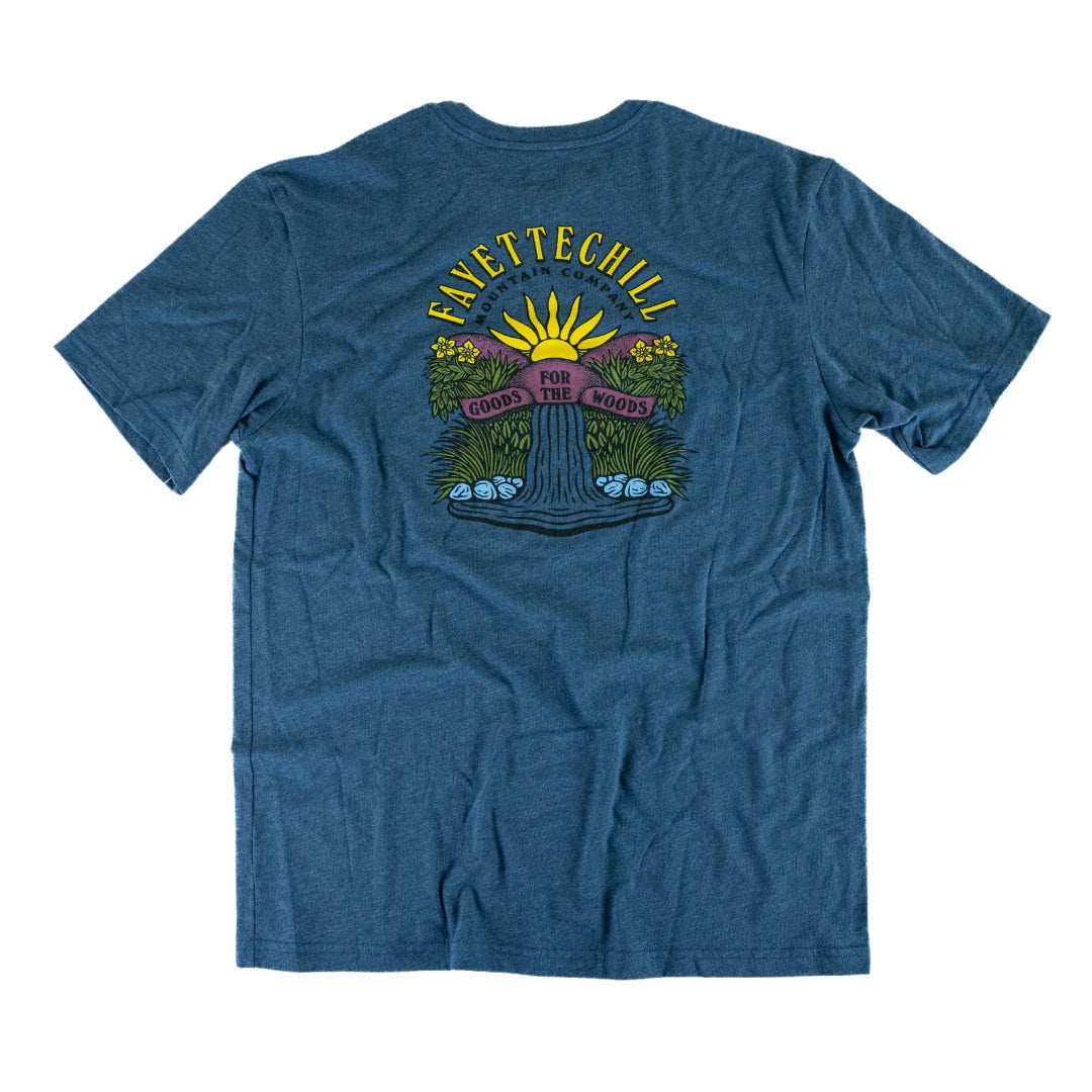 Fayettechill Men's Cedar Falls Short Sleeve Heather Blue Storm