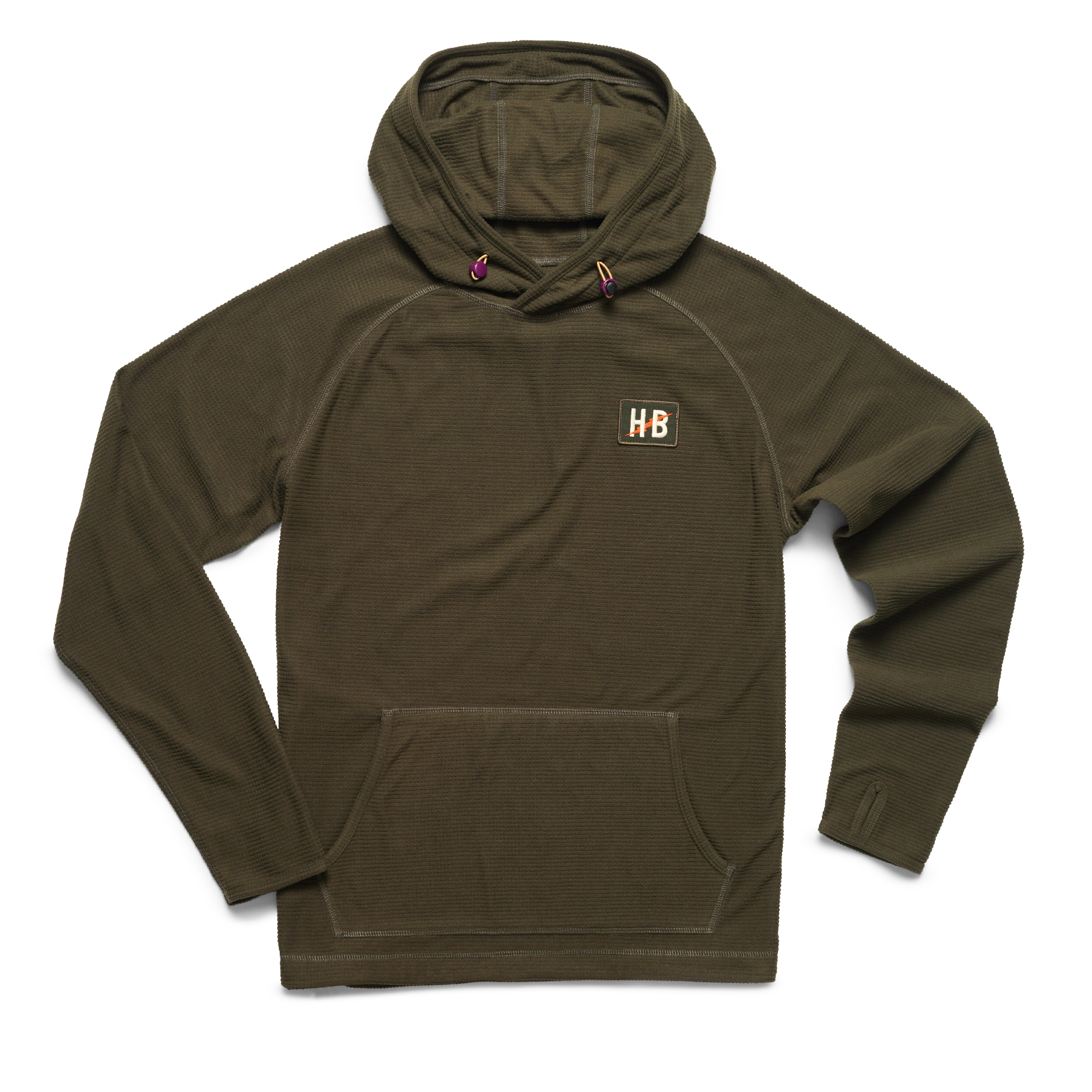 Howler Brothers Mens Palo Duro Grid Fleece Hoodie MIR Mirage Blue