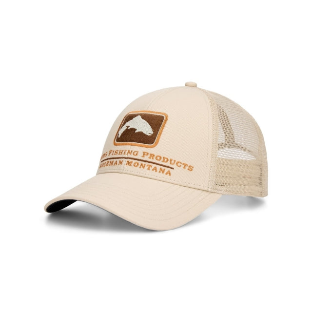 Simms Fishing Trout Icon Trucker Hat 1396 Burnished Clay