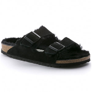 Birkenstock Arizona Shearling Suede Leather Black-Black