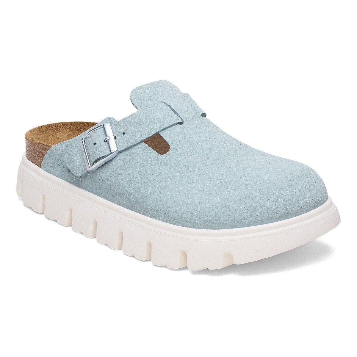 Birkenstock Boston Chunky Suede Leather - Narrow Baby Blue
