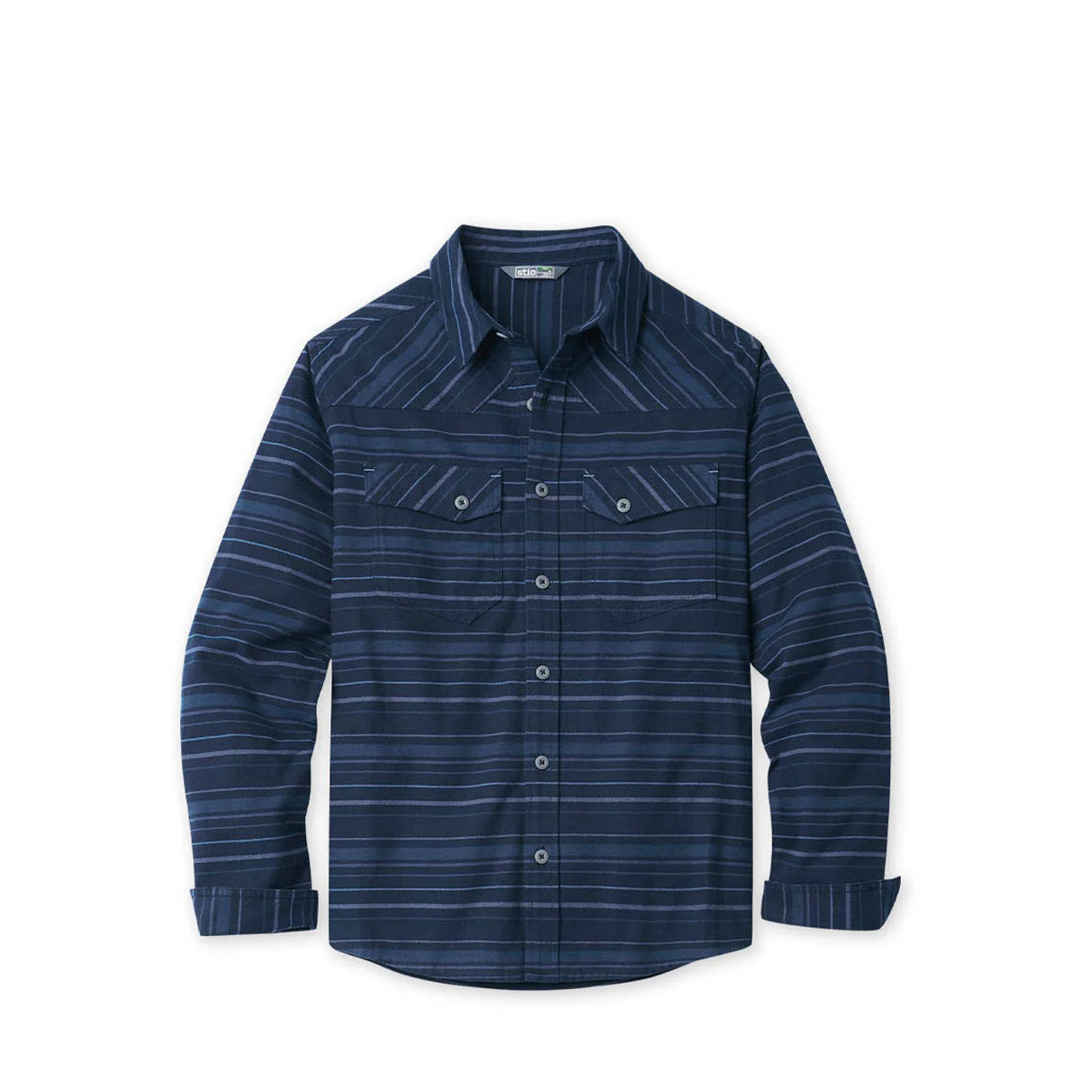 Stio Men's Junction Midweight Flannel Shirt Mountain hadow Stripe / S