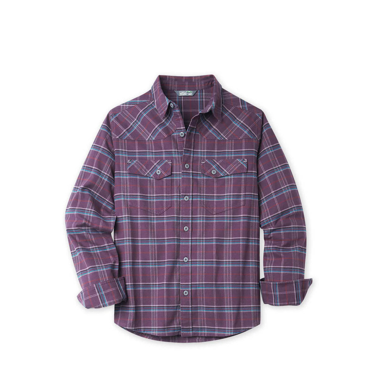 Stio Men's Junction Midweight Flannel Shirt Huckleberry Jam Plaid
