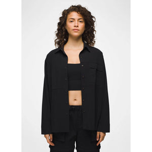 Prana Women's Railay Long Sleeve Button Down Black