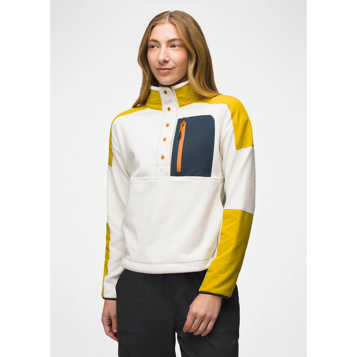 Prana W PrAna Peak Snap Up Fleece Canvas/Golden Leaf