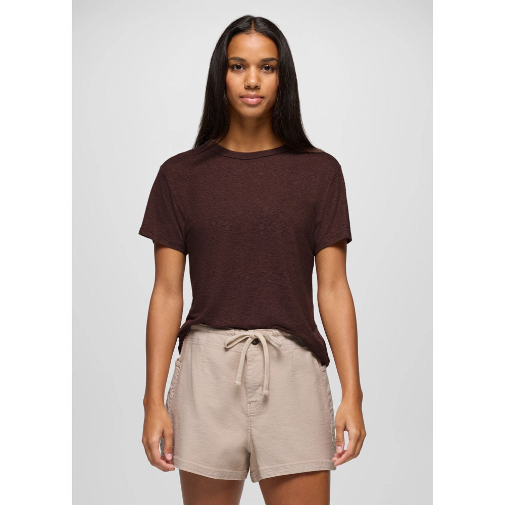 Prana Womens Cozy Up Short Sleeve Crew Mocha