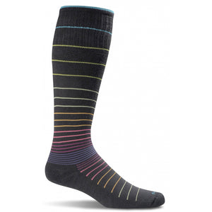 Sockwell Womens Circulator Graduated Compression Socks 901 Black 2 Stripe: