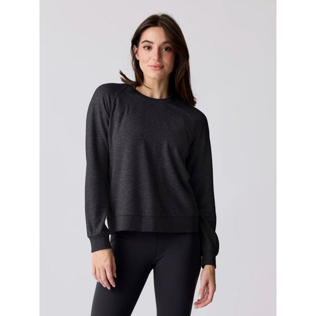 Free Fly Apparel Womens Bamboo Lightweight Fleece Crew Heather Black
