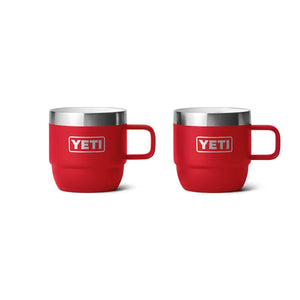 Yeti Rambler 6 oz Stackable Mugs with DuraSip Ceramic Lining Rescue Red