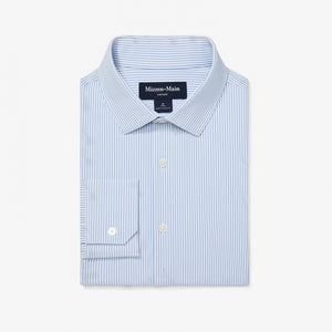 Mizzen+Main Mens Leeward Dress Shirt 1221 Bel Air Blue Banker Stripe