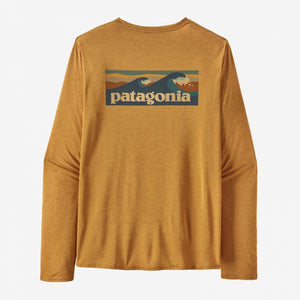 Patagonia M LS Cap Cool Daily Graphic Shirt - Waters BSPX Boardshort Logo: Pufferfish Gold X-Dye