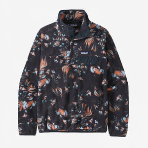 Patagonia Womens Lightweight Synchilla Snap-T Pullover Swirl Floral: Pitch Blue