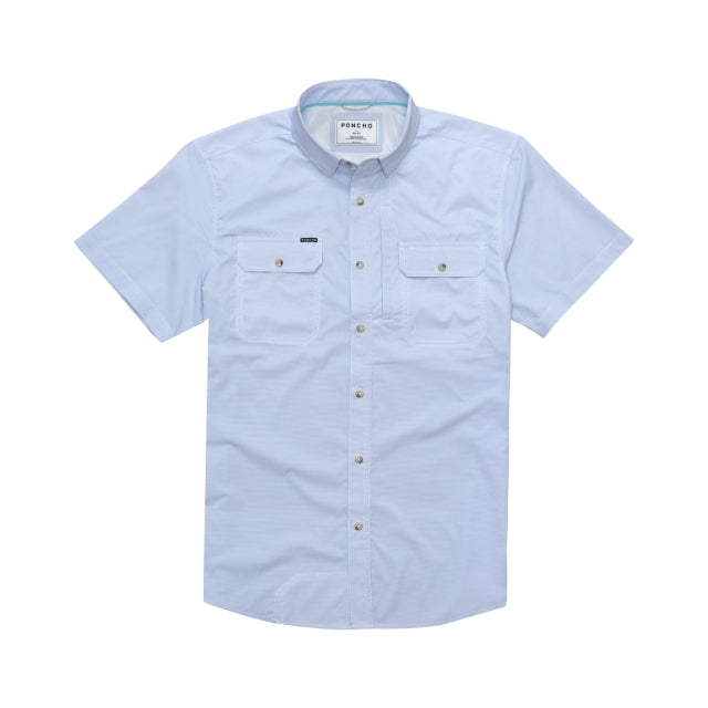 Poncho M The Anchoa Blue Microcheck