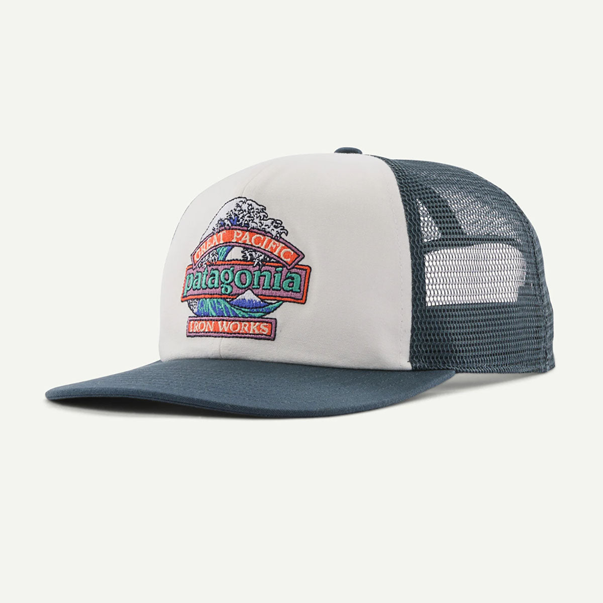 Patagonia Relaxed Trucker Hat Great Waves: White