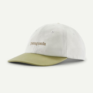Patagonia Fitz Roy Icon Trad Cap Text Logo: Birch White w/Gumtree Green