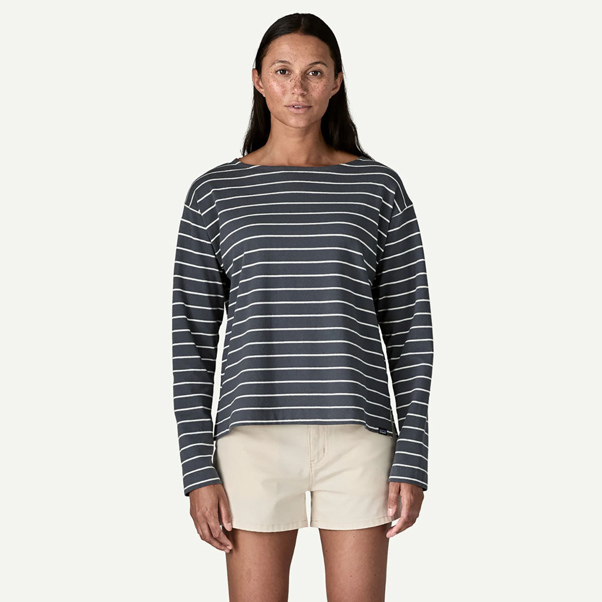 Patagonia Womens Long-Sleeved Mariner Top Boat tripe: Smolder Blue / S
