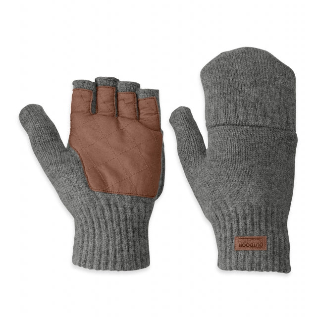 Outdoor Research Mens Lost Coast Fingerless Mitt Pewter