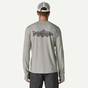 Patagonia Mens Long-Sleeved Capilene Cool Sun Shirt - Fitz Roy Trout Crisp Grey - alt Grey X-Dye / S