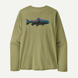 Patagonia Mens Long-Sleeved Capilene Cool Daily Shirt - Fitz Roy Trout Gumtree Green - Light Gumtree Green X-Dye