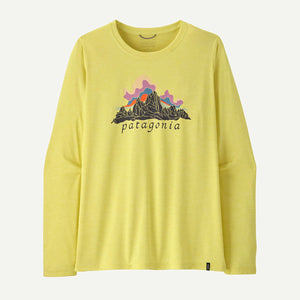 Patagonia Womens Long-Sleeved Capilene Cool Daily Shirt - Fitz Roy Nimbus emon Zest / L