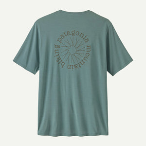 Patagonia Mens Capilene Cool Daily Shirt - Spoke Stencil Blue age - Light Blue Sage X-Dye / S
