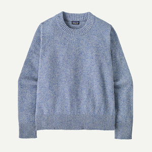 Patagonia Womens Recycled Wool-Blend Crewneck Sweater Dappled: Diver Blue