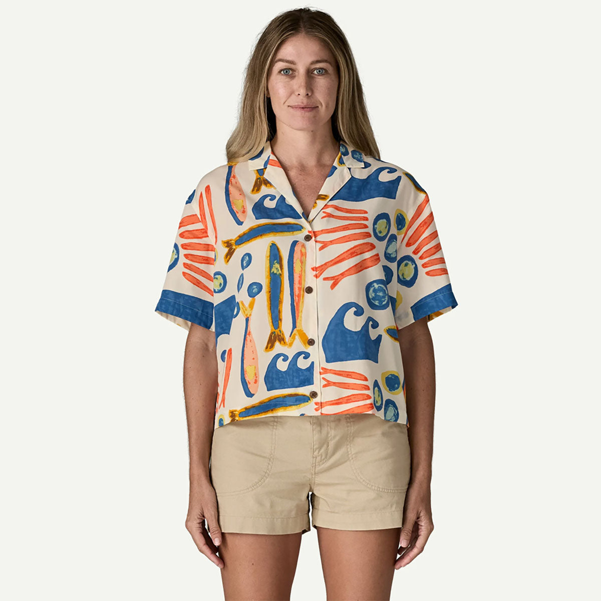 Patagonia Womens Tidal Threads Shirt Sardines: Natural