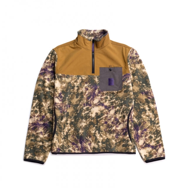 Topo Designs M Vista 1/4 Zip Lightweight Fleece 380 Beetle Storm/Dark Khaki