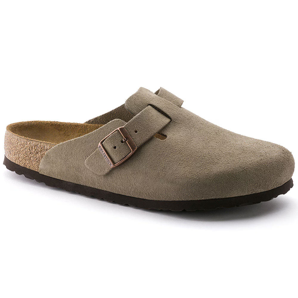 Birkenstock Boston Soft Footbed Suede Leather - Regular Taupe
