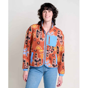 Toad&Co. W Campo Fleece Jacket 220 Cinnamon Folk Art Print