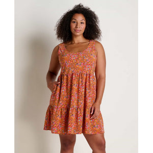 Toad&Co. W Sunkissed Sunsana SL Dress 689 Taffy Micro Floral Print