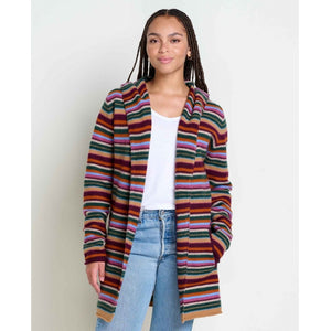 Toad&Co. Womens Merino Heartfelt Hoodie 357 Pasture Multi tripe / S