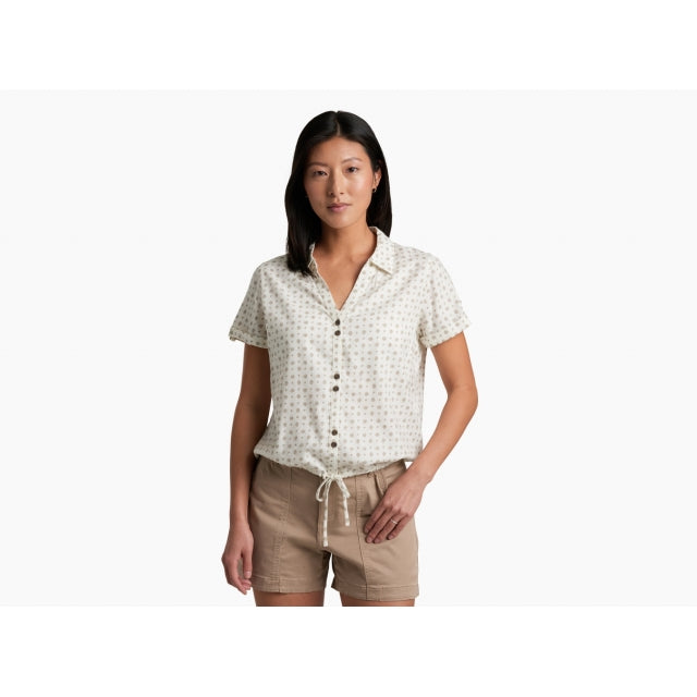 Kuhl Womens Liliana Short Sleeve W-P White Print