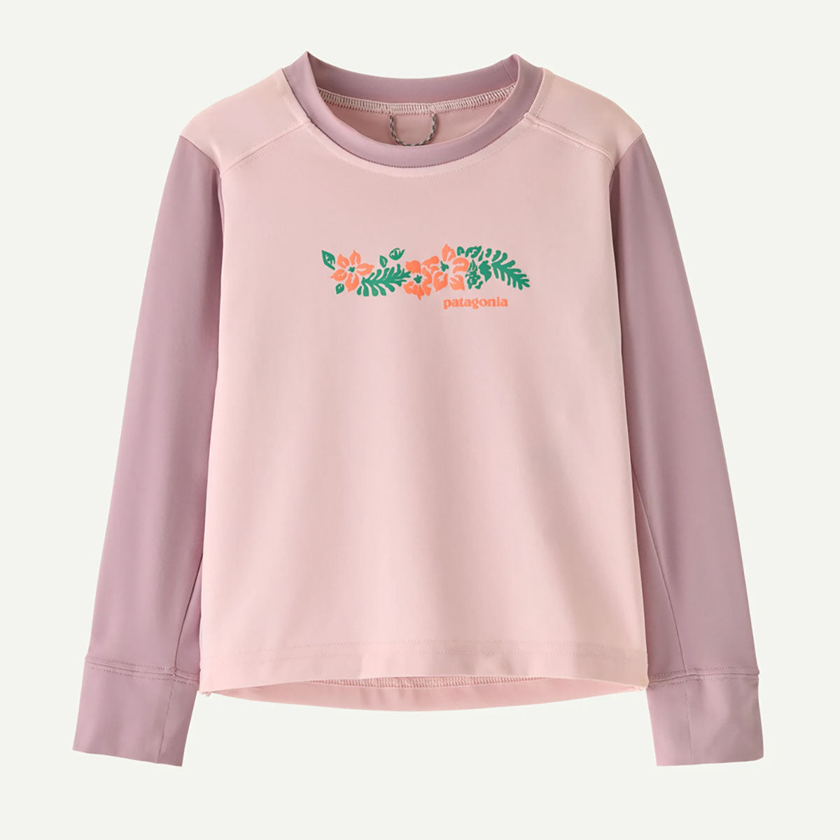 Patagonia Baby Long Sleeve Capilene Silkweight T-Shirt Friend Lei: Dorsal Pink