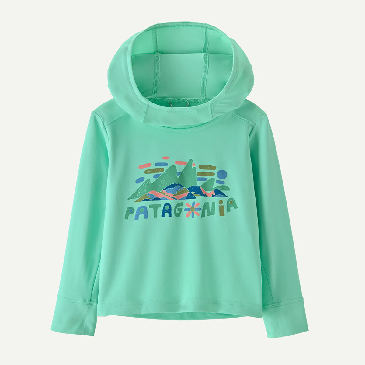Patagonia Baby Cap Silkweight Hoody Fitz Roy Superbloom: Early Teal