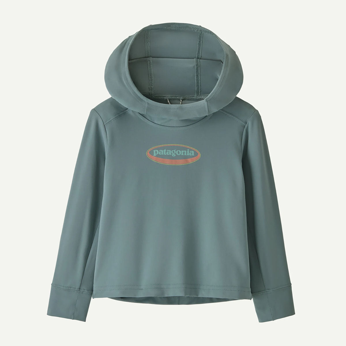 Patagonia Baby Cap Silkweight Hoody 95 Oval Logo Shelly Shelly: Blue Sage