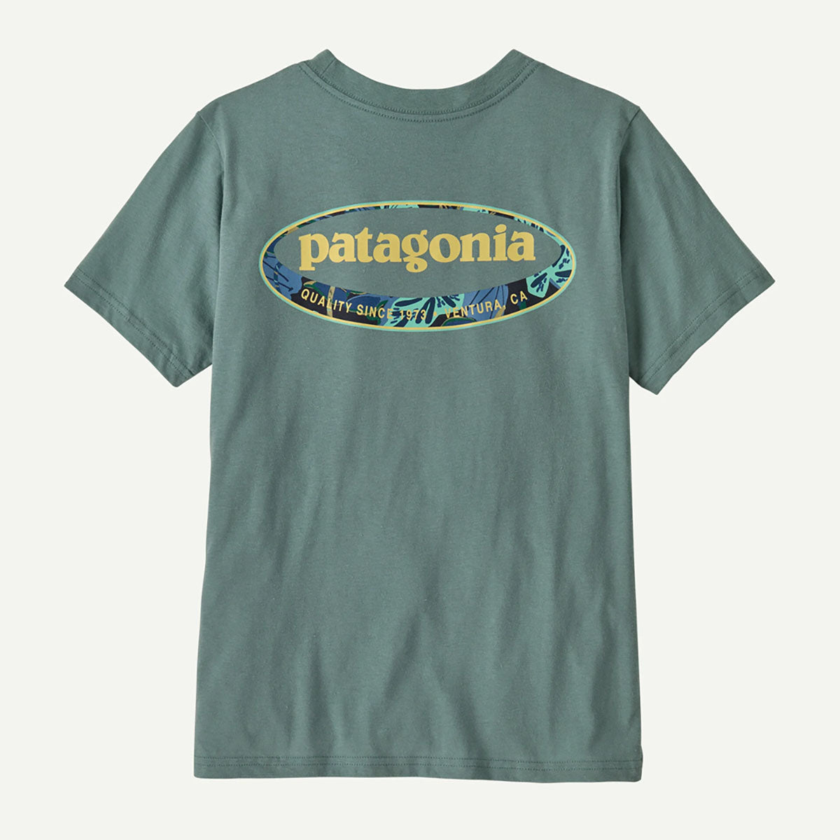 Patagonia Kids Graphic T-Shirt 95 Oval ogo Tropiclimb: Blue Sage / L