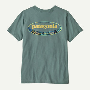 Patagonia Kids Graphic T-Shirt 95 Oval ogo Tropiclimb: Blue Sage / L