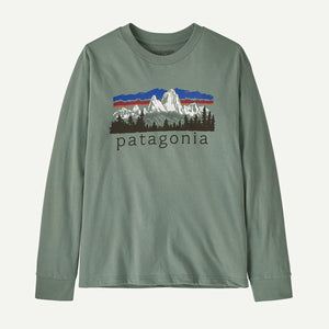 Patagonia Kids Long-Sleeved Graphic T-Shirt Fitz Roy Foothills: Cover Green