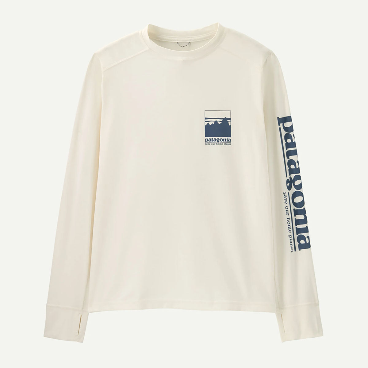 Patagonia Kids Long Sleeved Capilene Silkweight T-Shirt Alpine Icon: White