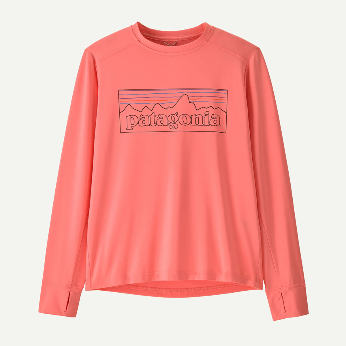 Patagonia Kids Long Sleeved Capilene Silkweight T-Shirt P-6 Outline: Pickled Pink