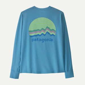 Patagonia Kids Long Sleeved Capilene Silkweight T-Shirt Ridge Rise Moonlight: Shore Blue