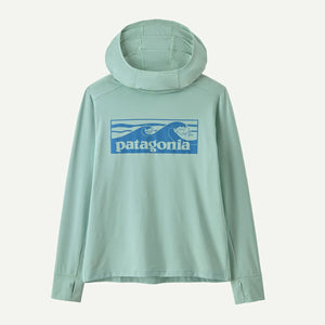 Patagonia Kids Capilene Silkweight Hoody Boardshort Logo Tones: Thin Ice